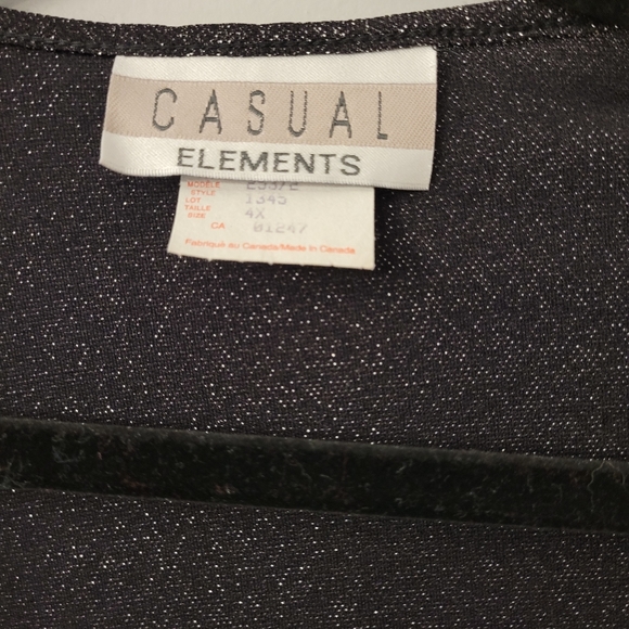 Vintage  Black and silver Metallic  Shimmer Festive Top Cardigan 4X - Picture 7 of 8